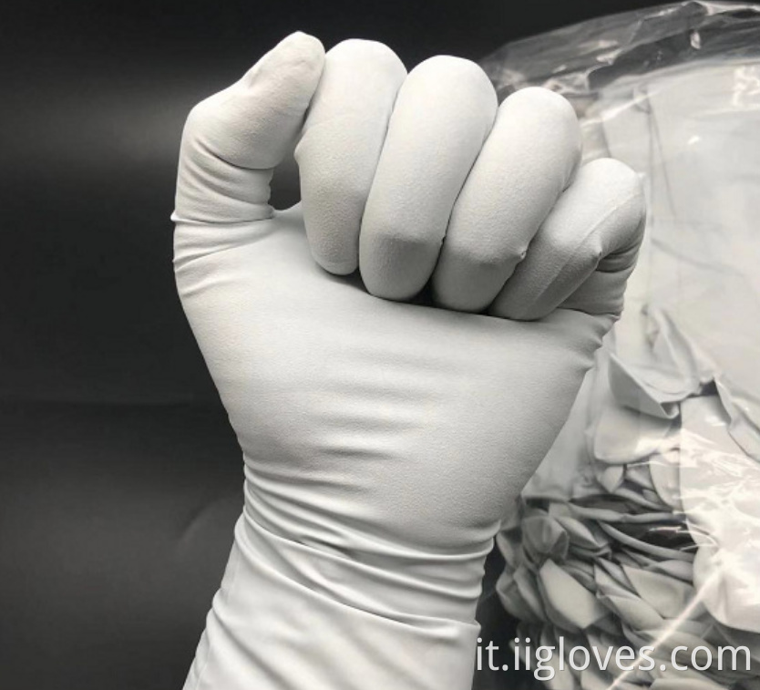 12 pollici senza polvere bianca guanti purili pulizia pulizia di bellezza di bellezza guanti industriali guanti industriali